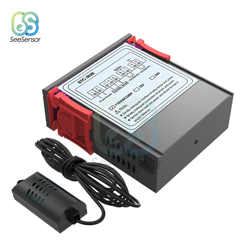 STC-3028 двойной цифровой регулятор влажности Регулятор температуры для холодильника термостат регулятор 12 В 24 В 220 В термометр