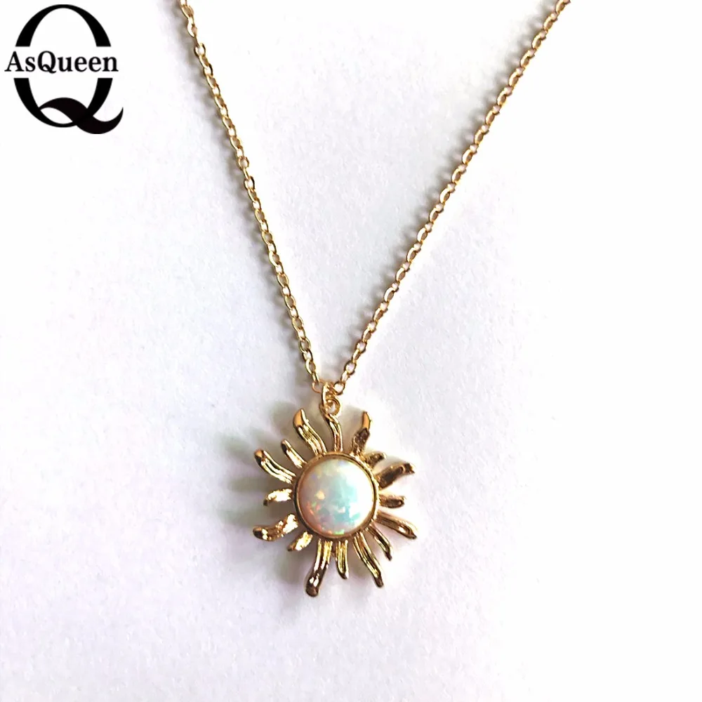 

New Opal Sun Pendent Necklace Good Gifts for Women