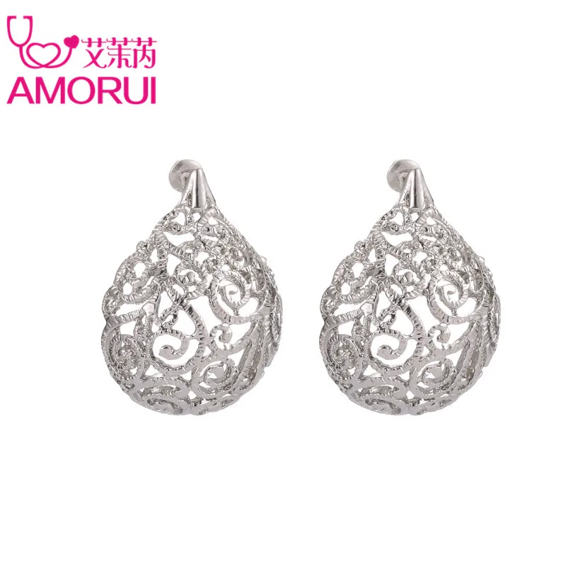 AMORUI женские хип хоп полые серьги гвоздики с рисунком для женщин модные в форме сердца Bijoux Femme Start ювелирные