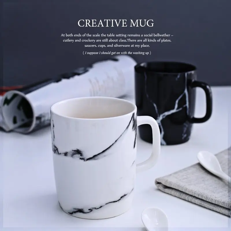 350 мл Мрамор зерна кружка бутылка для питьевой воды Керамическая Кружка кухонная