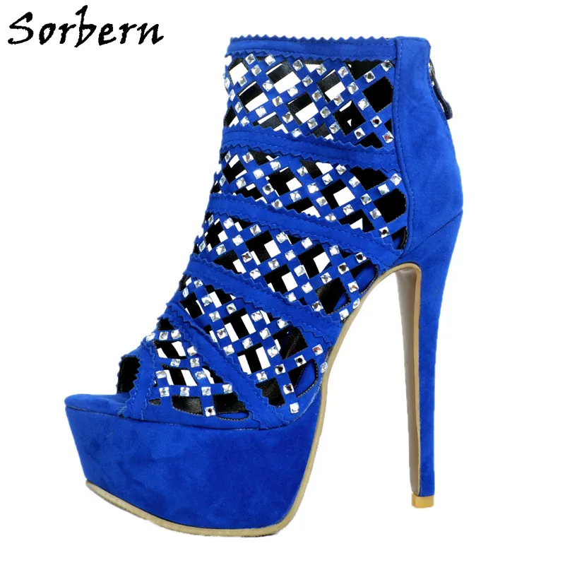 Женские босоножки с вырезами на высоком каблуке и платформе|woman sandals rhinestone|sandals high