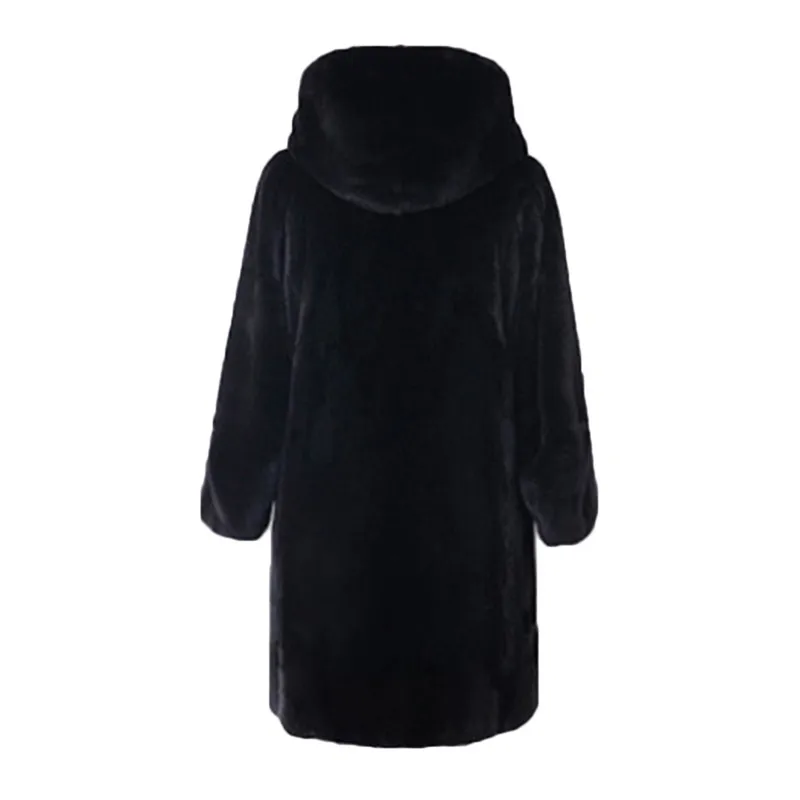 2018 Роскошные искусственного меха кролика пальто Теплые Для женщин зимние куртки