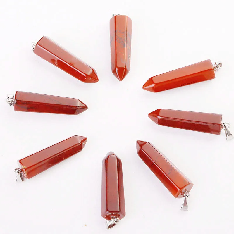 Оптовая продажа 8 шт./лот подвески шестигранные в форме пули кварцевые