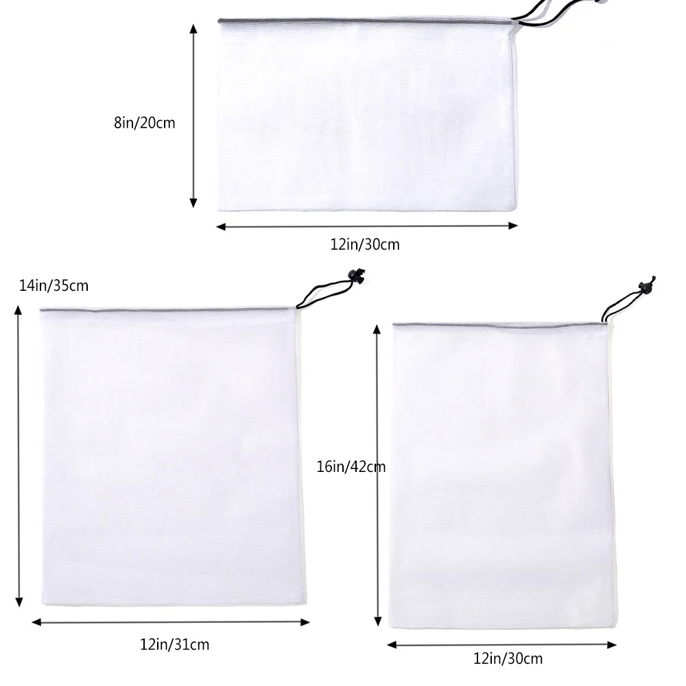 

12pcs Reusable Mesh Produce Bag eco friendly Washable Fruit and Vegetable Bag Drawstring Shopping bag Storage bag toys bag