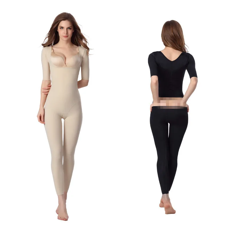 Бесшовные Открыть Батт Для женщин талии Управление боди Full Body Shaper корректирующее утягивающее белье с длинным рукавом Талия корсеты и бюстье