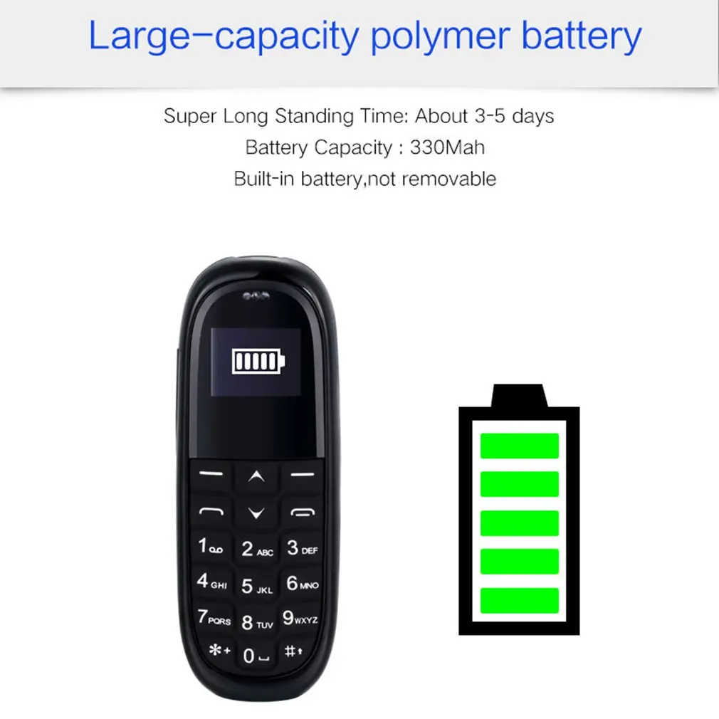 Мини мобильный телефон 0 66 ''Bluetooth Dialer сотовые телефоны Беспроводной Наушники