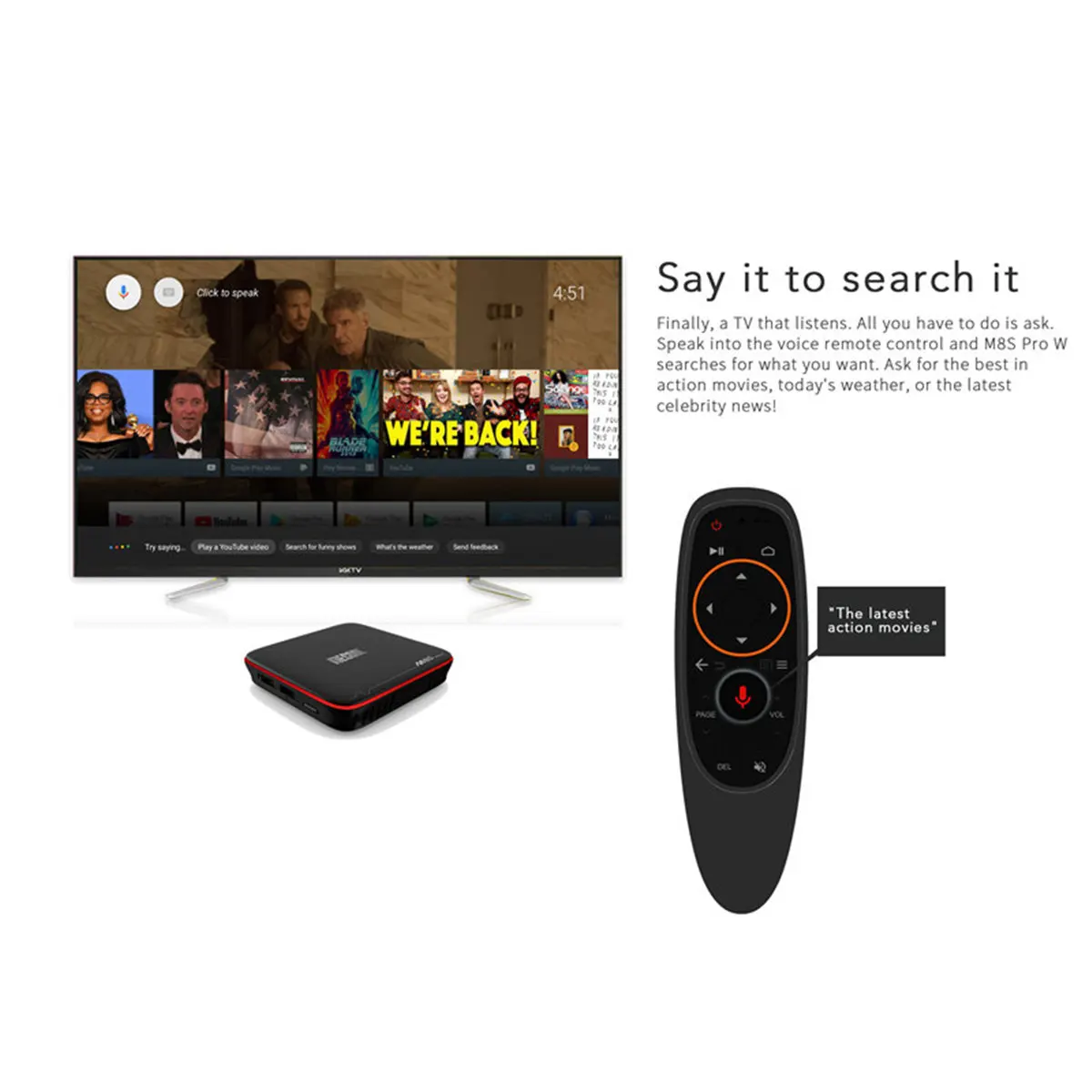 ТВ бокс MECOOL M8S PRO W Android 7 1 Amlogic S905W 1GBRAM 8GBROM 2 4G wifi HD 0 4K x 2K пульт дистанционного