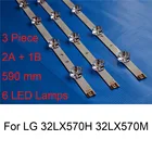 Светодиодная лента для подсветки телевизора LG 32LX570H 32LX570M, 32-дюймовые ремонсветодиодный оригинальные полоски для подсветки телевизора типа A, B, 6 ламп, 3 шт.
