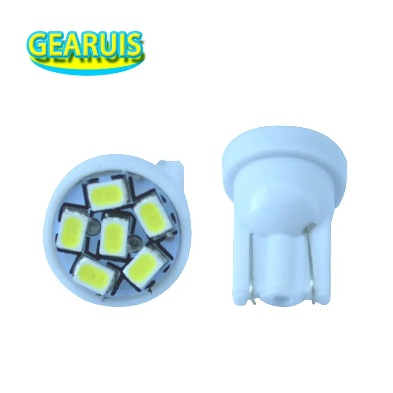 100 шт./лот T10 6 smd 1206 3020 LED 6SMD автомобильный светильник 168 194 W5W клиновидный лампа для