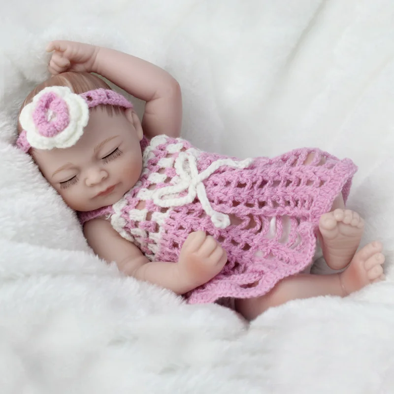 28 см силиконовые куклы Bebe Reborn Baby полностью виниловые для девочек милые с голубым
