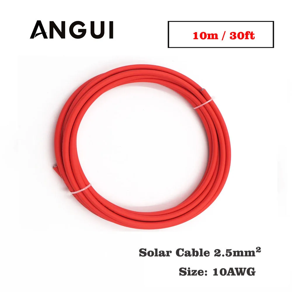 10 м 30ft x 10AWG 6mm2 красный цвет положительный провод ПВХ изолированный