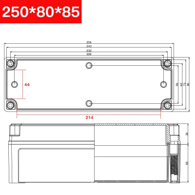 250 80 85 ABS пластик IP67 водонепроницаемый распределительная коробка DIY наружная электрическая Соединительная коробка кабельный филиал 95*65*55 - Цвет: 250 80 85