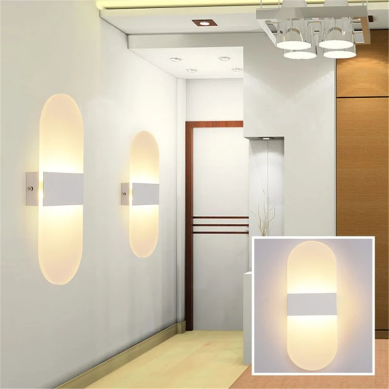 

3W/5W/6W Led Acrylic Wall Lamp AC85-265V Wall Mounted Sconce Lights lamp Decorative Living Room Bedroom Corridor Wall Lights
