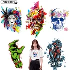 Nicediy хиппи череп теплопередача патч для одежды ужас фильм куртка мотоцикл рок стиль зомби наклейка для футболок DIY