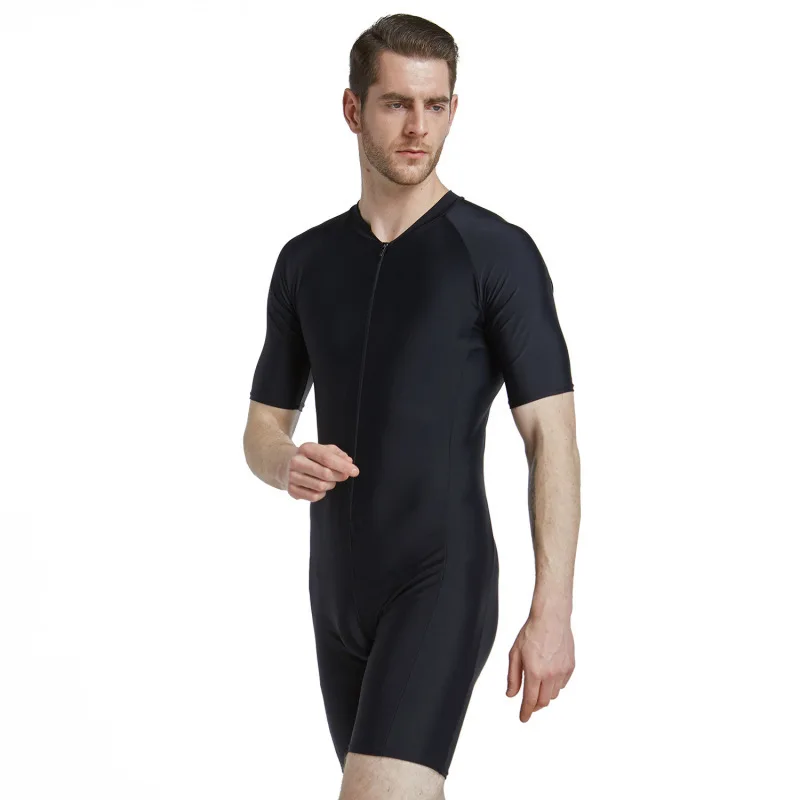 Профессиональный спортивный купальник на молнии с коротким рукавом Женский