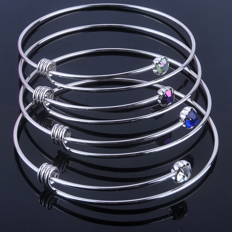 1 шт. позолоченные и серебряные проволочные браслеты из нержавеющей