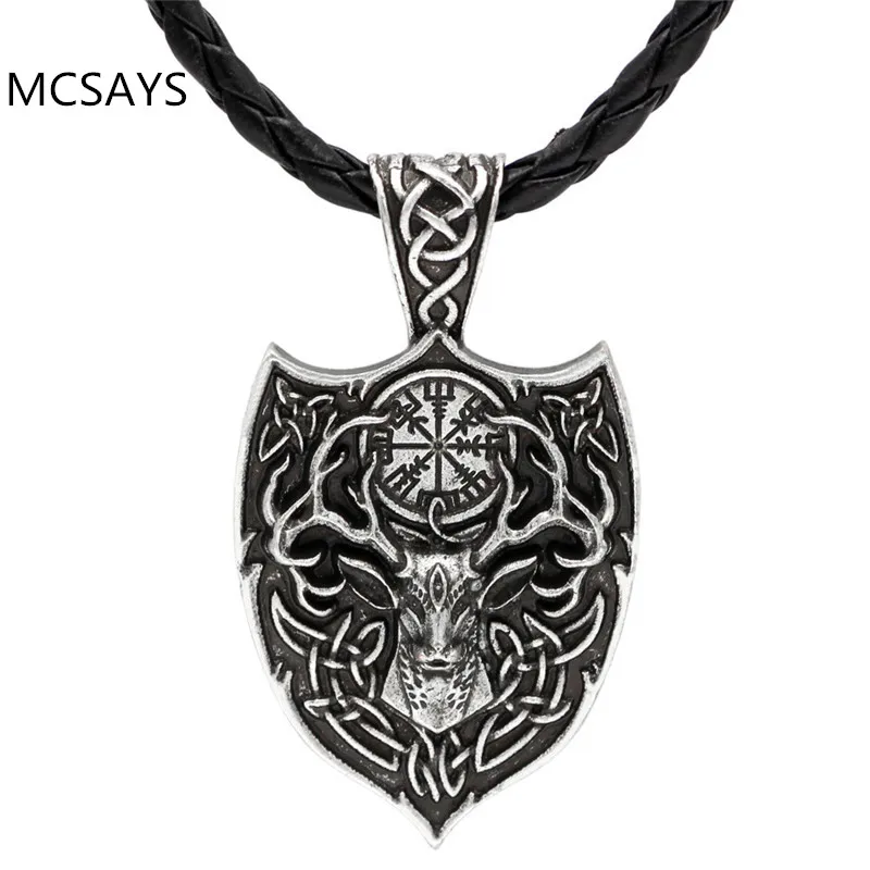 MCSAYS норвежский викинг Для мужчин s Jewelry рога амулет Odin золото/Серебристые Цвет