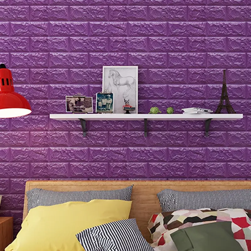 DIY самоклеющиеся 3D настенные наклейки обои для спальни Декор Пена кирпич декора