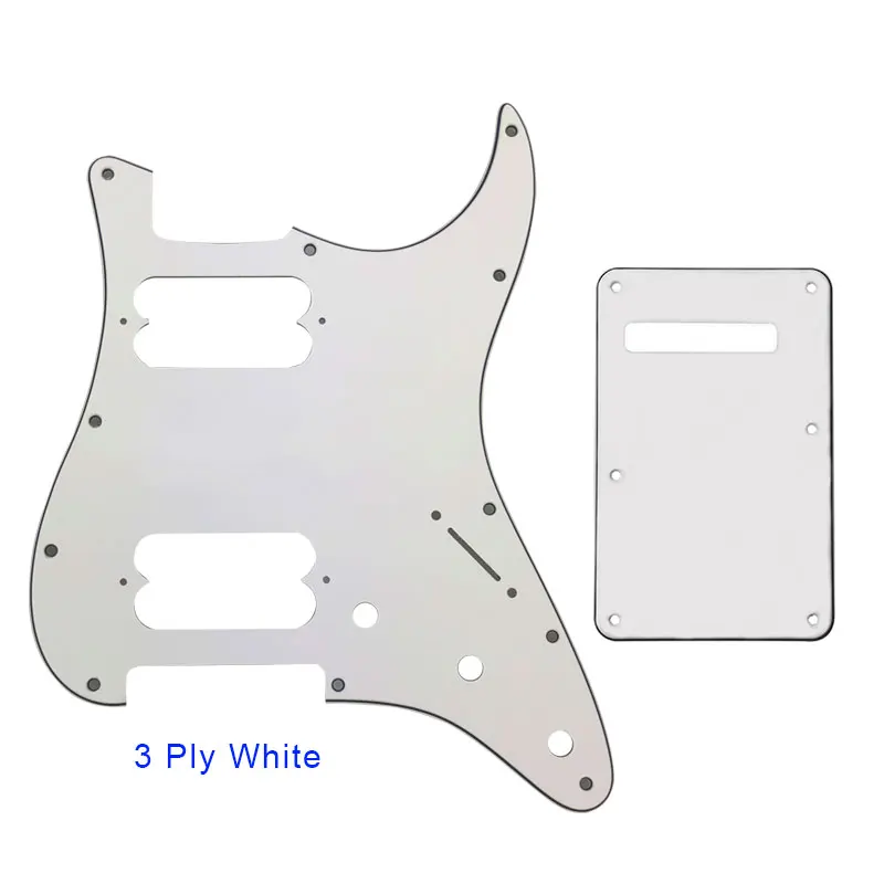 3 ply white Pleroo гитарные части накладки с задней пластиной для fender стандартный и современный Stratocaster ST HH стиль Guitarra 17 винтов - Цвет: 3 ply white