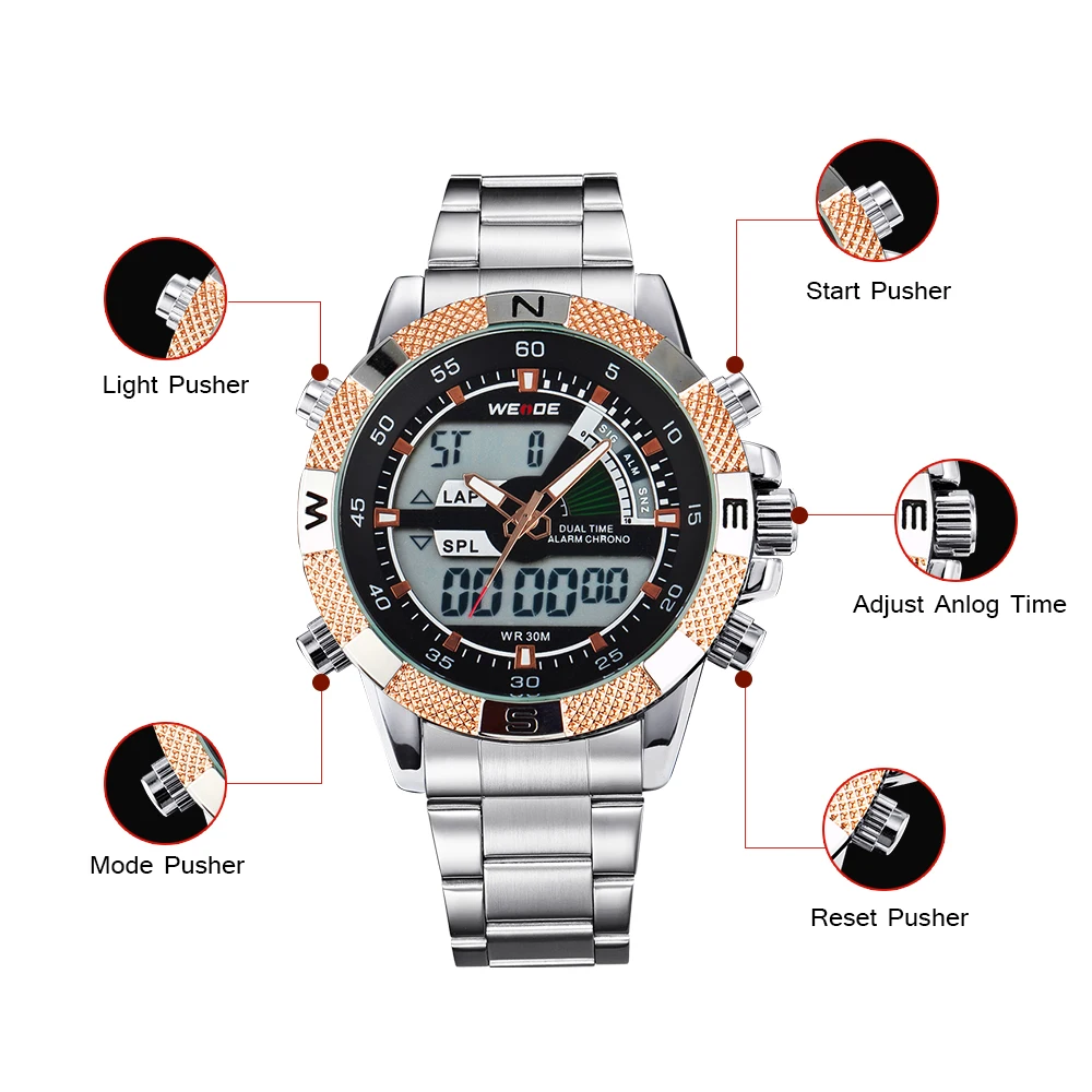 WEIDE повседневные Оригинальные Роскошные водонепроницаемые мужские спортивные