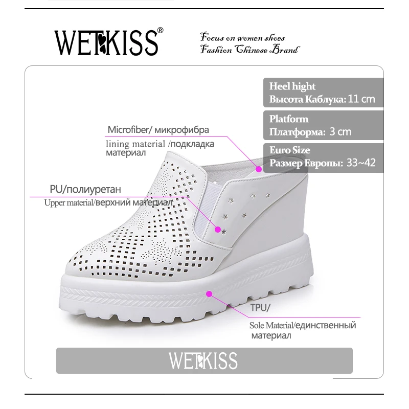 WETKISS/Коллекция года; модные однотонные шлепанцы с острым носком; туфли без задника в горошек; женская обувь на высокой танкетке; летние шлепанцы на плоской подошве для свиданий