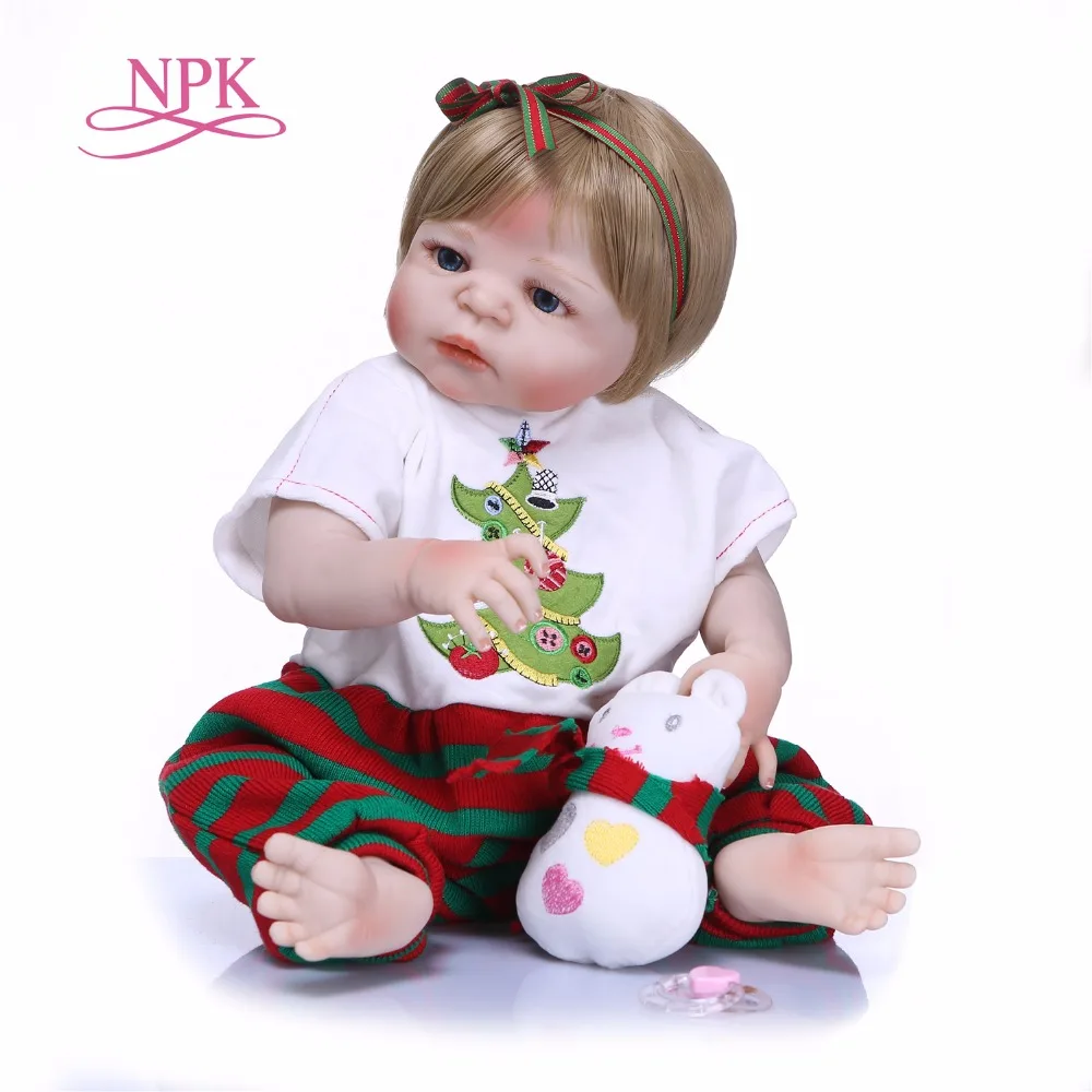 Куклы реборн ручной работы NPK 55 см реалистичные полностью силиконовые виниловые
