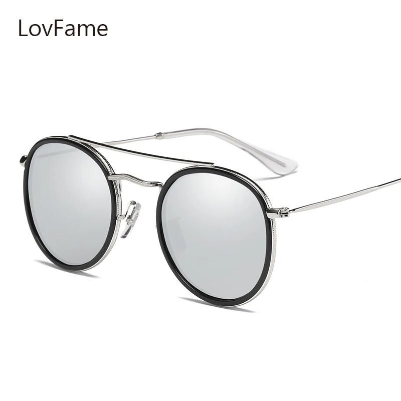 Lovfame Мода 2017 г. круглый Солнцезащитные очки для женщин Cateye дамы Защита от солнца