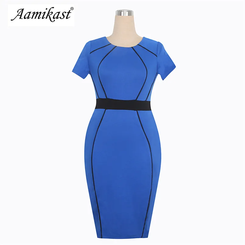 Женское платье футляр Aamikast однотонное в английском стиле с асимметричными