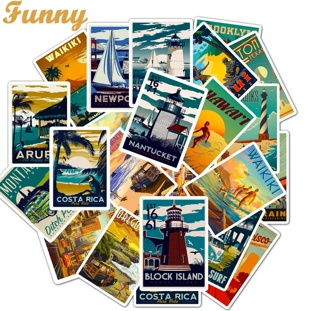 D056 G002(25Pcs) 25 шт./лот, Гавайские/ARUBA/BROOKLYN/SAN FRANCISCO, ПВХ Стикеры для путешествий, s для ноутбука, мотоцикла, скейтборда, Стикеры для багажа, игрушка, наклейка - Цвет: D056 G002(25Pcs)