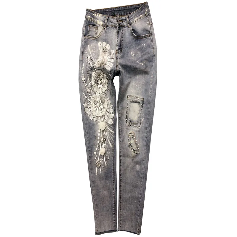 Женские джинсы с высокой талией эластичные узкие брюки до щиколотки модель a76