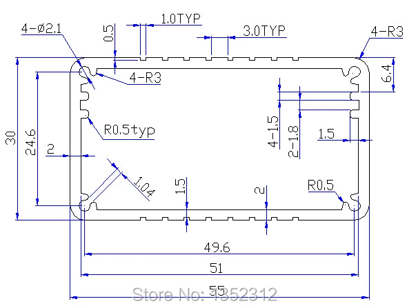 4 штуки в партии 55*30*100 мм Интегрированный алюминиевый электронный ящик проекта DIY