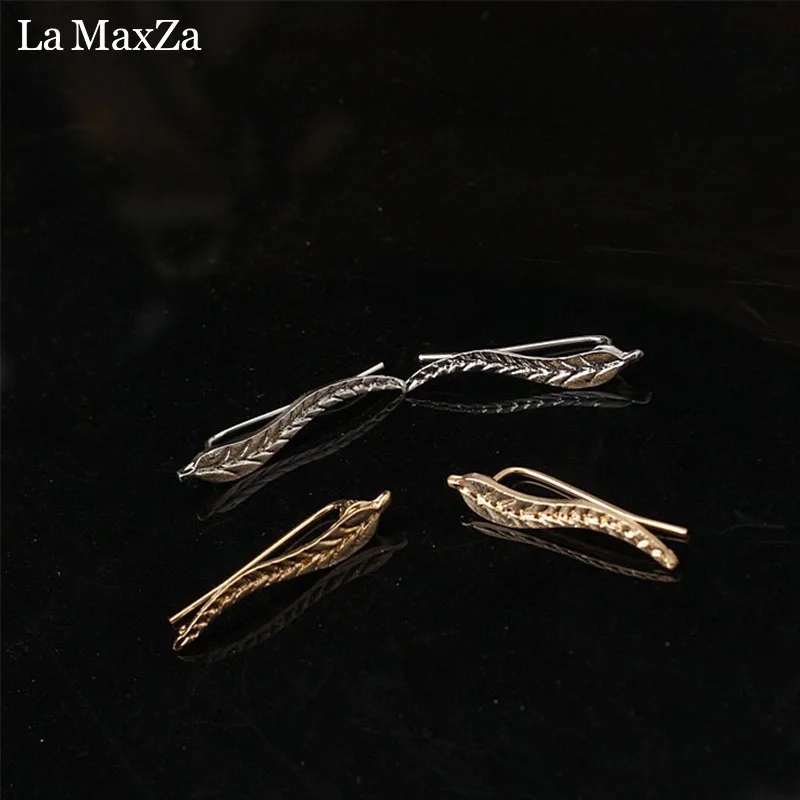 Винтажные Украшения изысканные золотые серьги в форме листьев современные