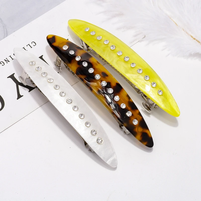 Модные Акриловые полимерные заколки ZA Boho с леопардовым принтом белые для волос