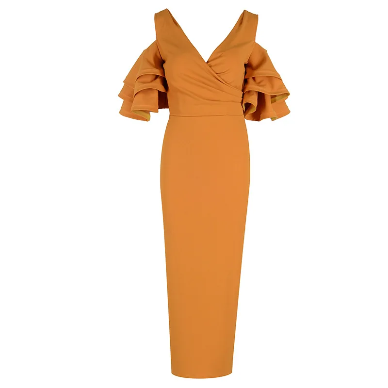 Платье-макси с треугольным вырезом весеннее/летнее 2019 | Женская одежда