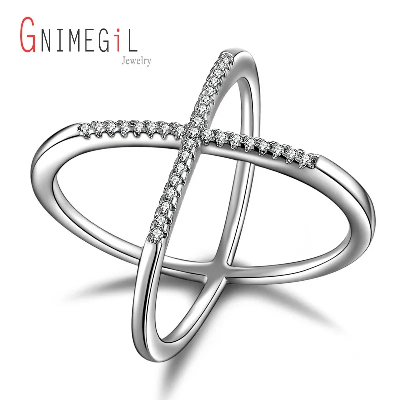 GNIMEGIL 2017 новейший дизайн кольцо бесконечности с 36 штук микро проложенные CZ Модные