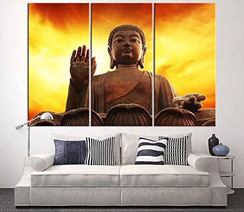 Большая статуя Будды художественная живопись на холсте современное искусство