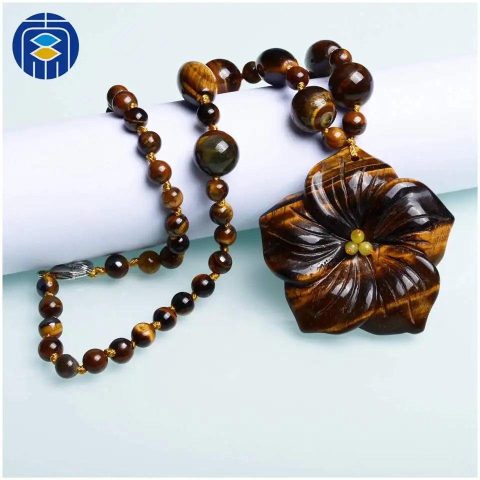 N-D014 Tiger Eye JuleeCrystal женское эффектное ожерелье с натуральными камнями цветы кулон ожерелье модное ожерелье с камнями - Окраска металла: N-D014 Tiger Eye