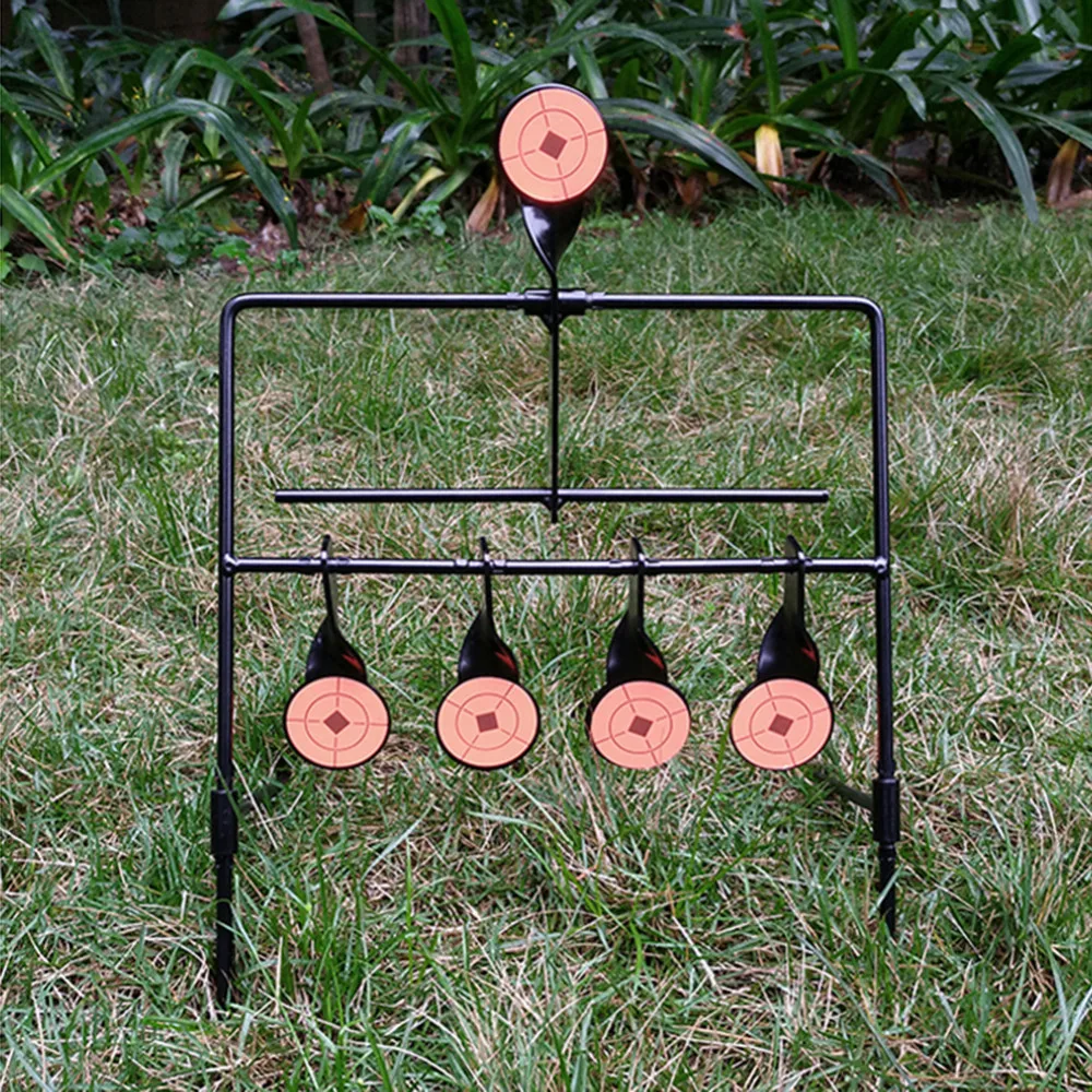 5 Plate Reset Shooting Target Тактический металлический Рогатка BB Gun страйкбол Пейнтбол