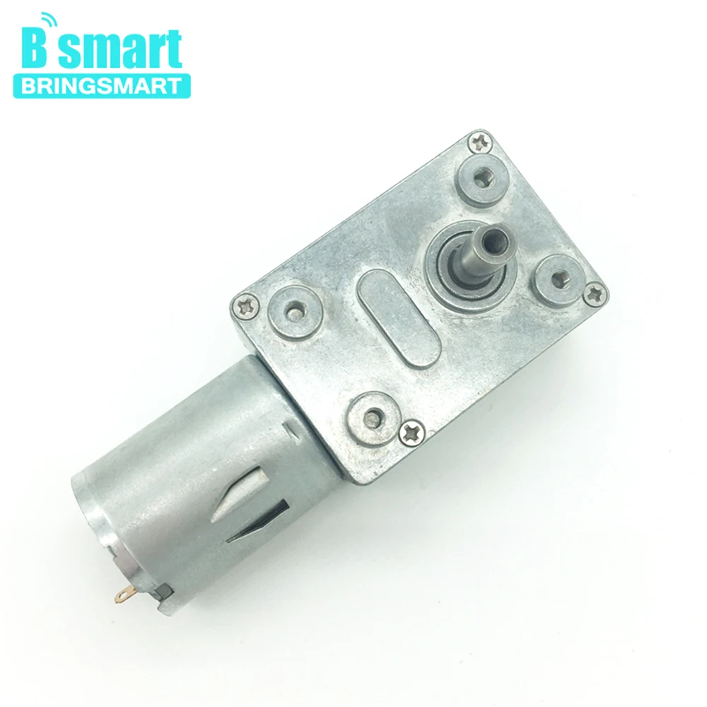 Bringsmart JGY-370 червь постоянного тока мотор-редуктор 6 в, 12 В, 24 В постоянного тока, с встроенной функцией спуска затвора обратный редуктор мини коробки передач коробка низкая Скорость Электрический мотор