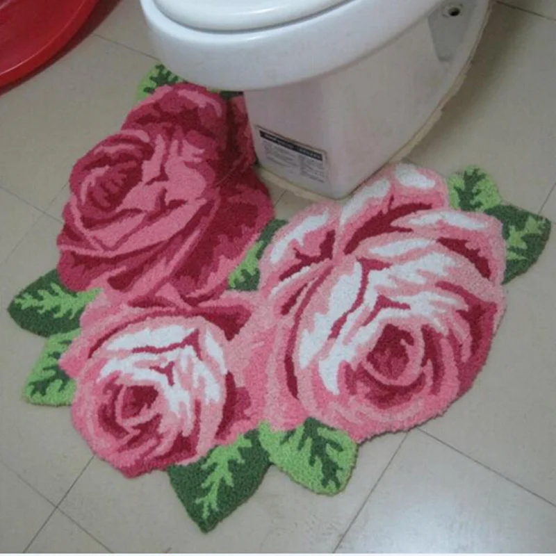 Высокое качество 3D ручной работы романтическая роза арт ковер/коврик для