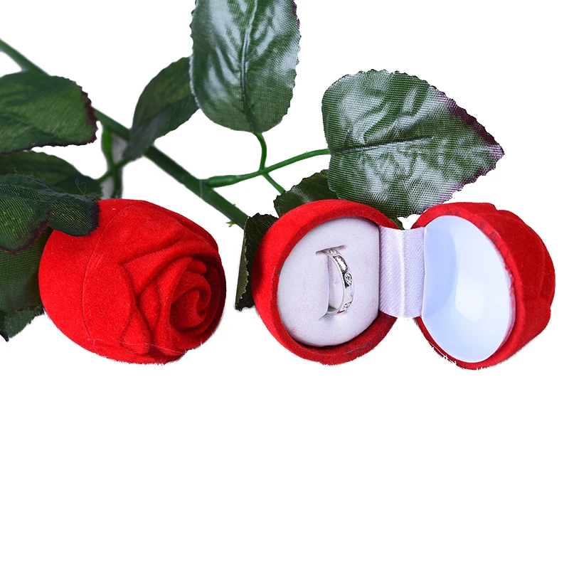 Романтическая роза свадебные серьги вешалка Sieraden дисплей Geschenkdoos розовое кольцо