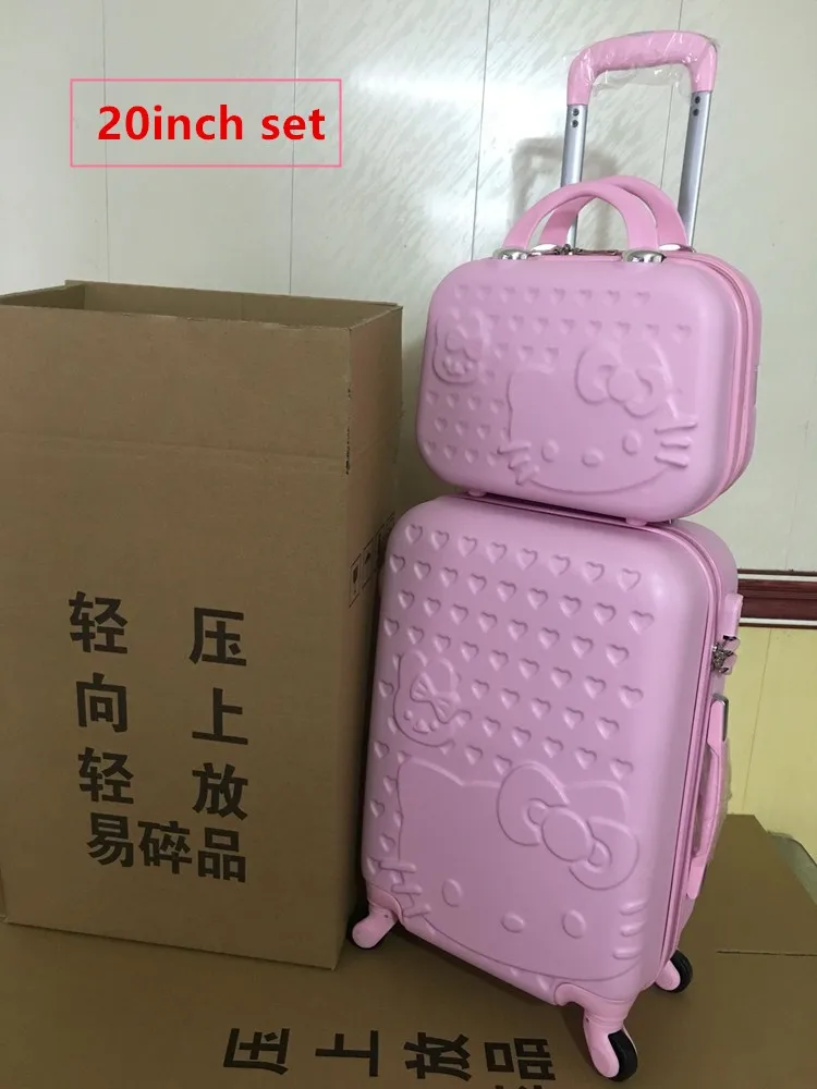 2 ШТ./КОМПЛ. Прекрасный 20 24 28 дюймов с 14 дюймов косметичка hello Kitty камера девушки Женщин и детей KT cat Путешествия случае