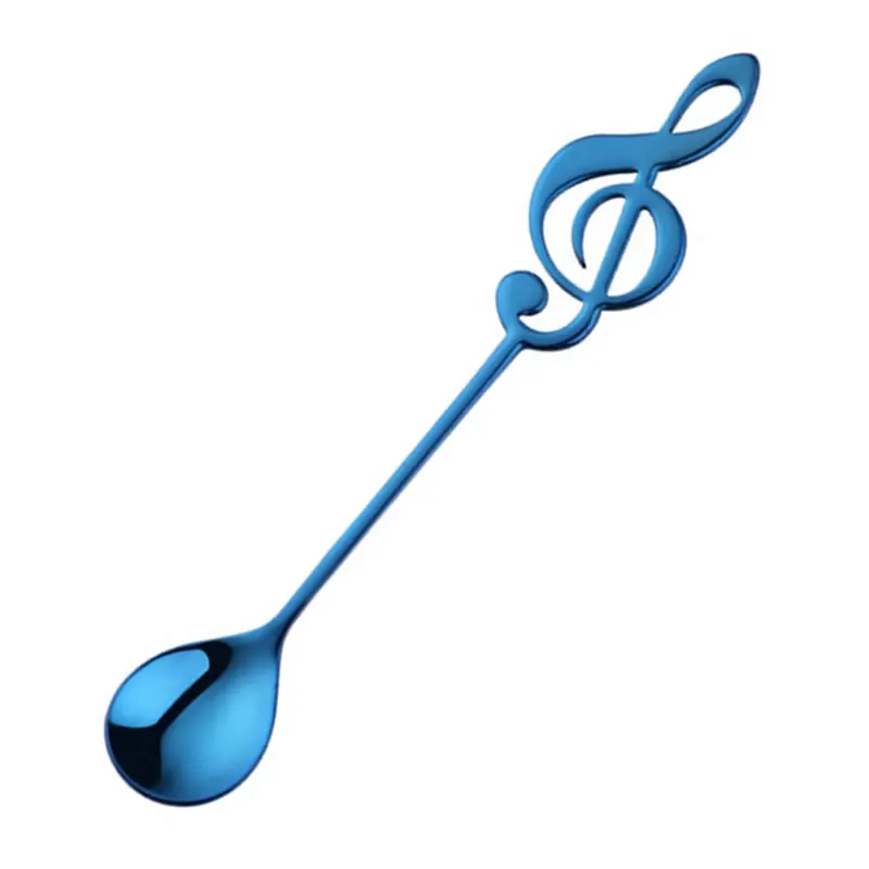 Blue OBR, нержавеющая сталь, музыкальная ручка, ложка для эспрессо, чая, перемешивания, для смешивания, сервировочная ложка, для мороженого, кофе, совок, кухонные аксессуары - Цвет: Blue