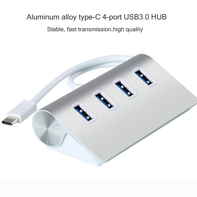 type c aluminum alloy 4 port usb3 0 hub 5gbps splitter usb c hub otg adapter for redmi huawei galaxy phones mac imac free global shipping