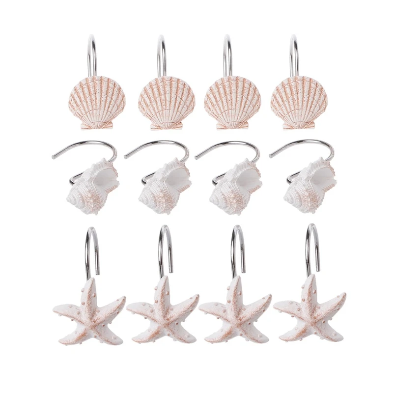 12 шт. декоративные крючки для штор ванной комнаты|Шторы душа| |