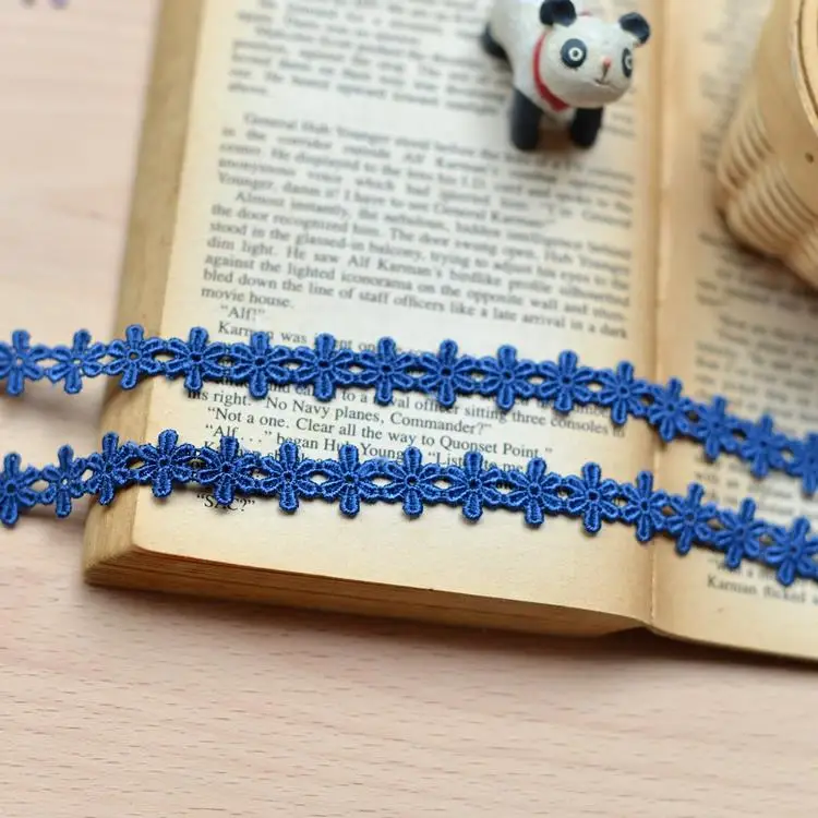 F200 Синий Цветы растворим кружева ручной работы одежды аксессуары материал