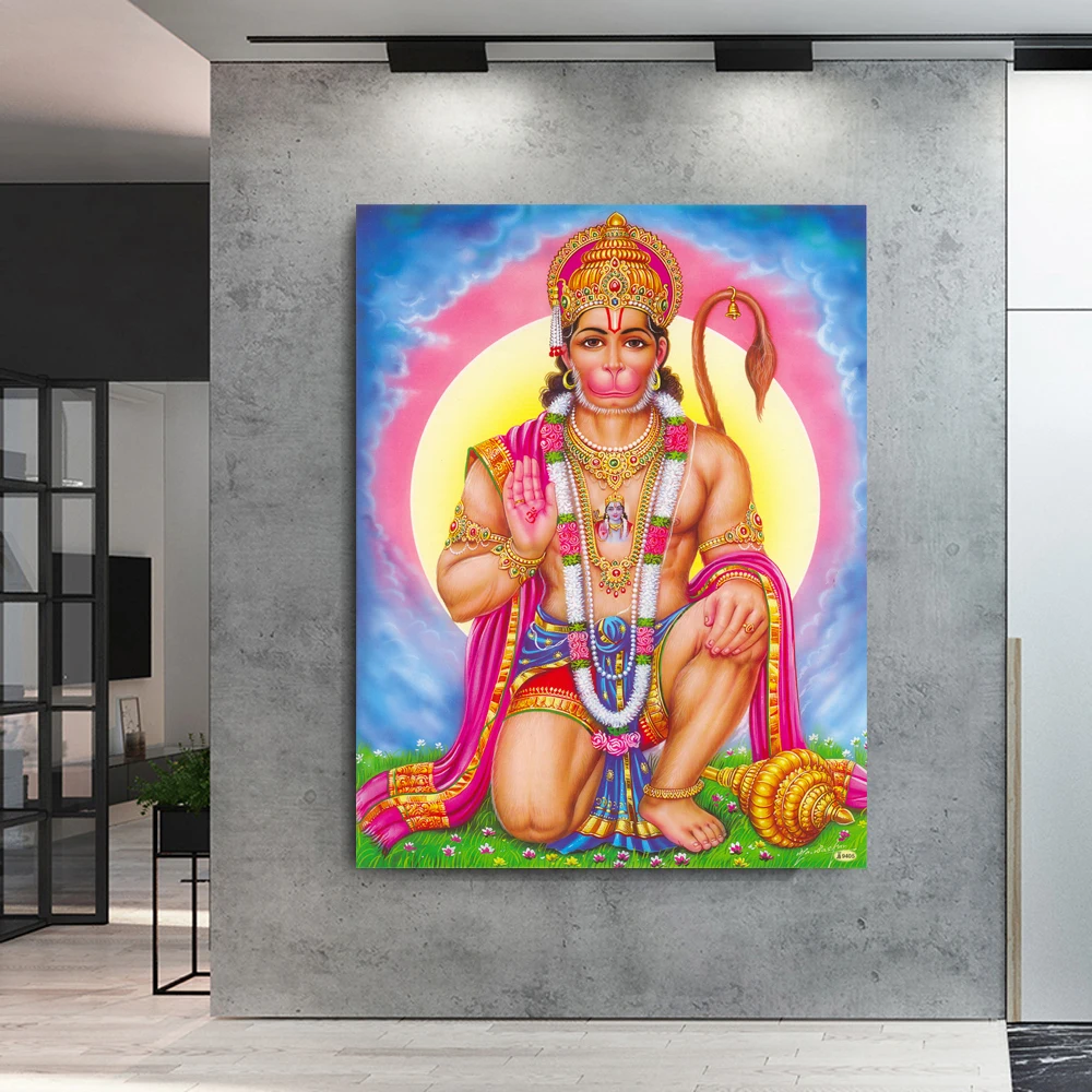 Hanuman настенные картины печать на холсте художественные рама. Lord принты Индийский