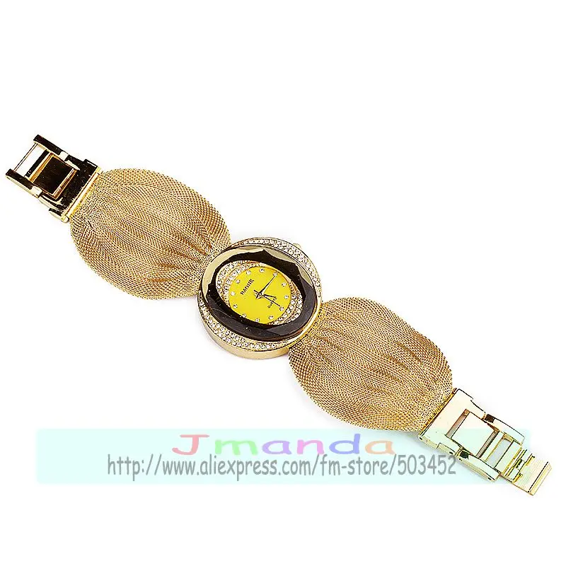 25 шт./лот стильные часы с сетчатым ремешком Овальный циферблат дизайнерские