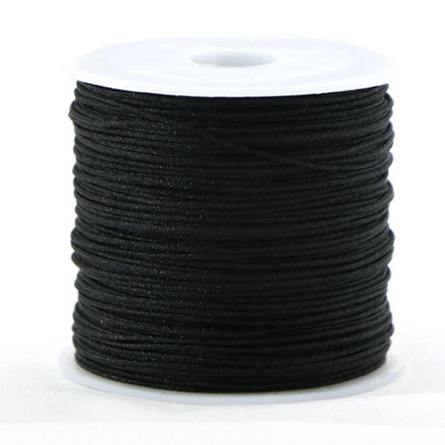 black 0,8 мм металлическая пряжа вощеный хлопковый шнур браслет Веревка DIY вощеная нить веревка шнур ремешок Ожерелье Веревка бисер DIY Изготовление ювелирных изделий - Цвет: black