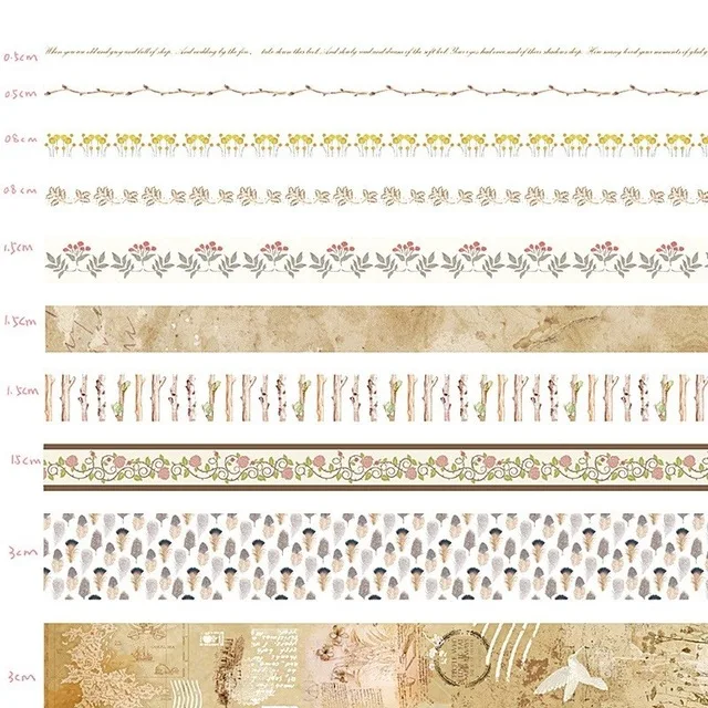 O Hethrone 10 шт. фантазии DIY лента для декорации Washi комплект Скрапбукинг малярный скотч Справочник дневник лента с наклейками Washitape стиральная лента - Цвет: O
